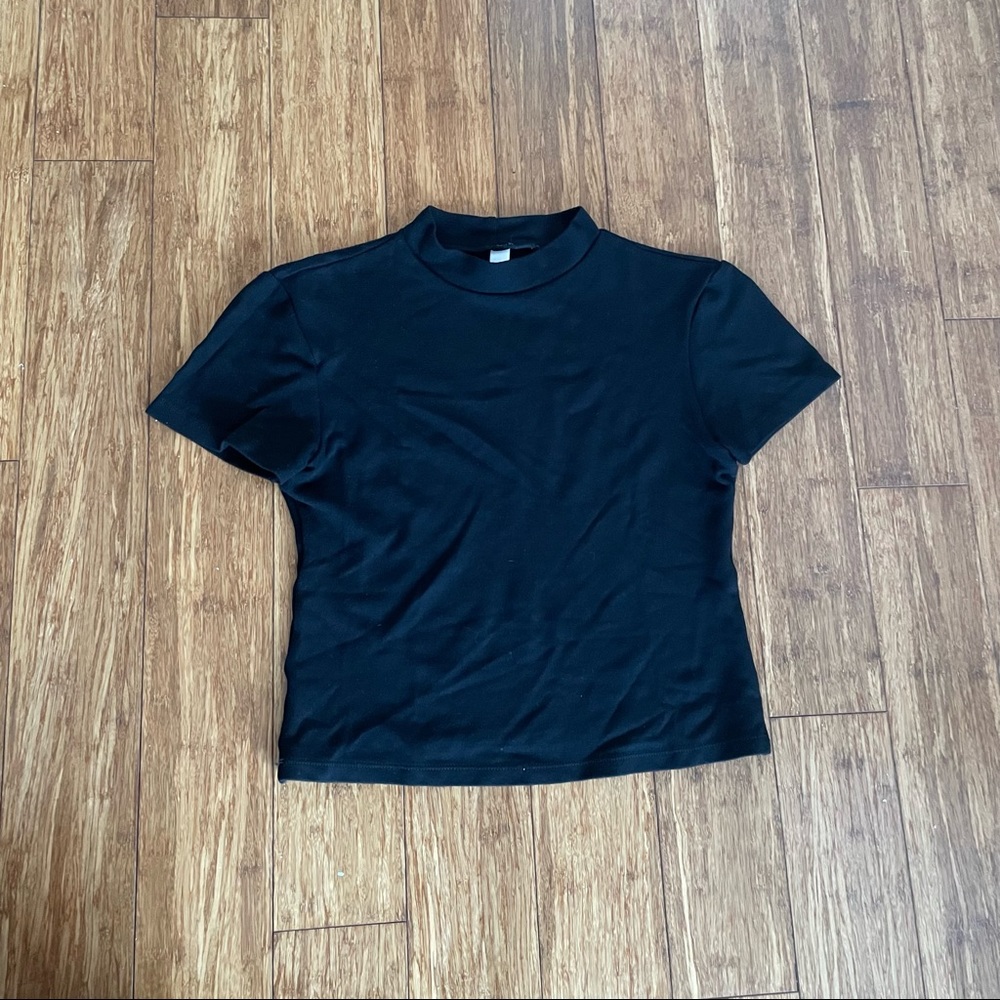 American Apparel mock neck black top